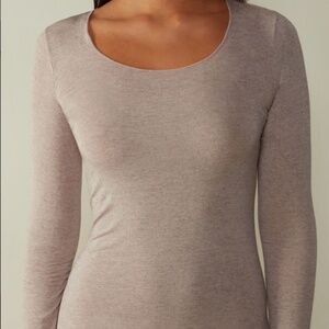 Intimissimi —  Long-Sleeved Ultralight Cashmere Top — Heather Beige